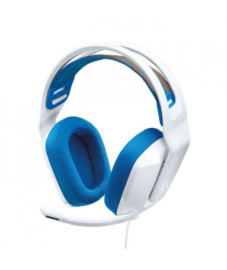 Casque GAMING - Léger - LOGITECH G - G335 FILAIRE - BLANC - Certifié Discord