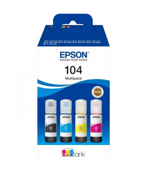 Multipack 4 couleurs EcoTank 104 (C13T00P640)