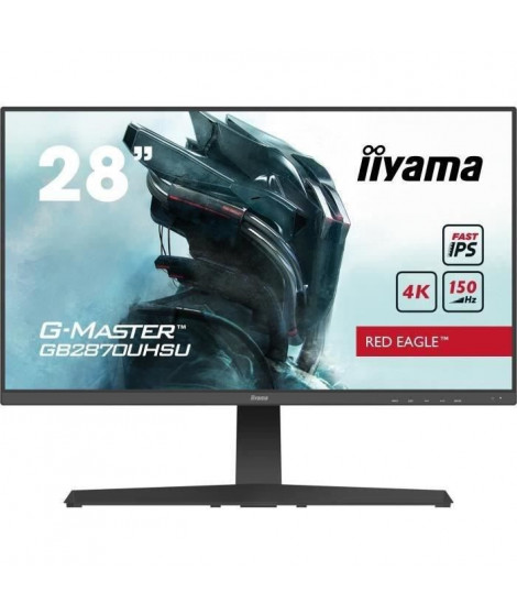 Ecran PC Gamer - IIYAMA GB2870UHSU-B1 - G-MASTER - 28 4K - Dalle Fast IPS - 1 ms - 150Hz - HDMI 2.1 / DisplayPort - AMD FreeSync