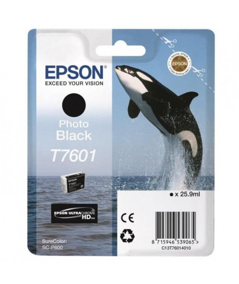 EPSON Cartouche d'encre T7601 Noir - Orque (C13T76014010)