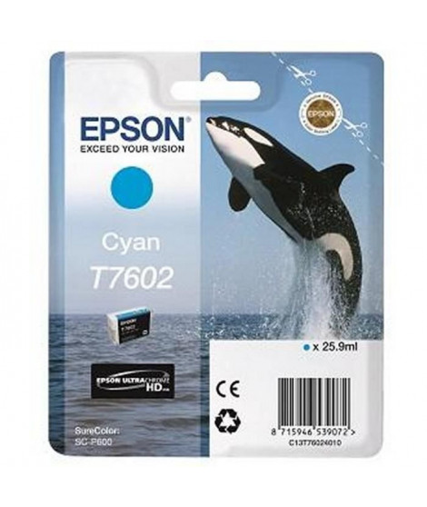 EPSON Cartouche d'encre T7602 Cyan - Orque (C13T76024010)