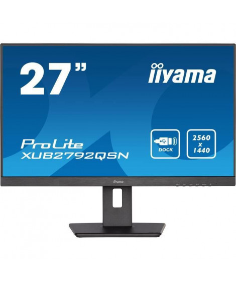 Ecran PC - IIYAMA Prolite XUB2792QSN-B5 - 27 WQHD - Dalle IPS - 4 ms - 75Hz - HDMI  / DisplayPort  / USB-C Dock / USB Hub - P…