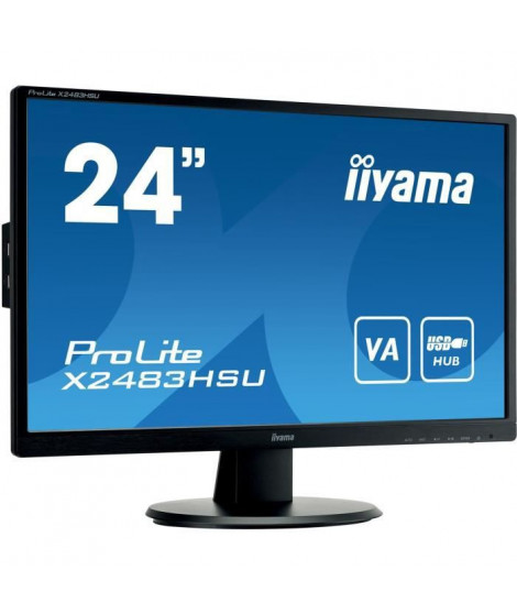 Ecran PC - IIYAMA ProLite X2483HSU-B5 - 24 FHD - Dalle VA - 4 ms - 75Hz - HDMI  / DisplayPort / USB