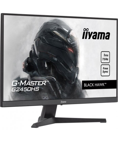 Ecran PC Gamer - IIYAMA G-Master Black Hawk G2450HS-B1 - 24 FHD - Dalle VA - 1ms - 75Hz - HDMI / DisplayPort - FreeSync