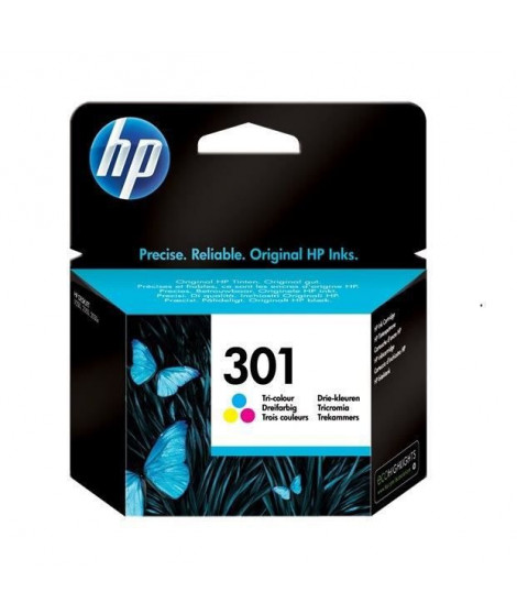 HP 301 Cartouche d'encre trois couleurs authentique (CH562EE) pour HP Envy 4505 et HP DeskJet 1050/1512/2548/3057A