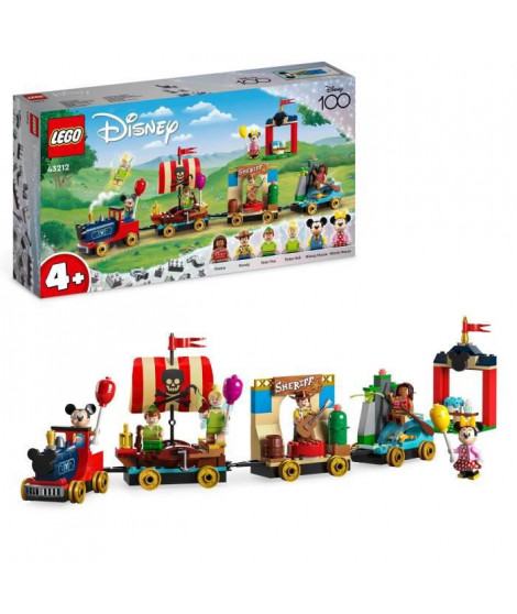 LEGO Disney 43212 Le Train en Fete Disney, Jouet avec Mickey et Minnie, 100e Anniversaire Disney