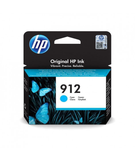 HP 912 Cartouche d'encre cyan authentique (3YL77AE) pour HP OfficeJet 8010 series/ OfficeJet Pro 8020 series