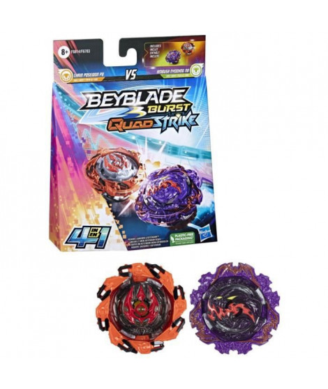 Beyblade Burst QuadStrike Dual Pack Ambush Nyddhog et Chain Poseidon