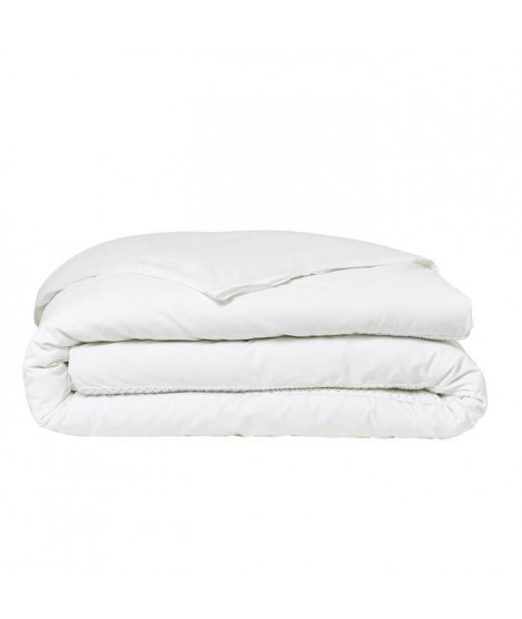 Parrure de lit TODAY Prestige - 220 x 240 cm - 2 personnes - 100% Percale finition macramé - Craie
