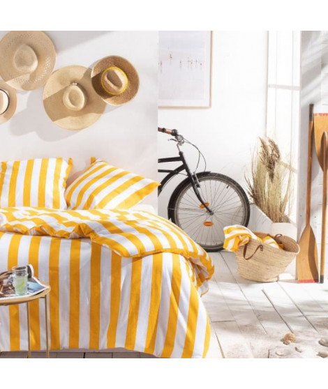 Parure de lit - TODAY Summer Stripes - 240x220 cm - 2 personnes - coton imprimé rayé