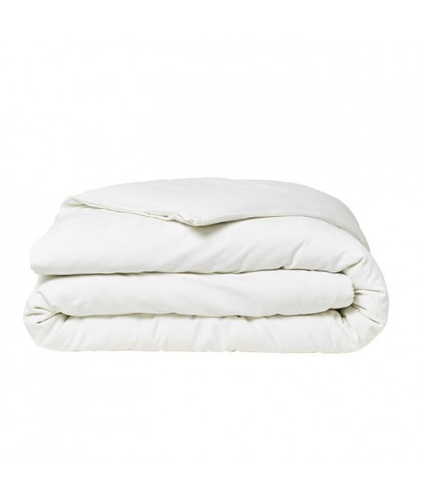 Parrure de lit TODAY Prestige - 220 x 240 cm - 2 personnes - 100% Satin de coton - Craie