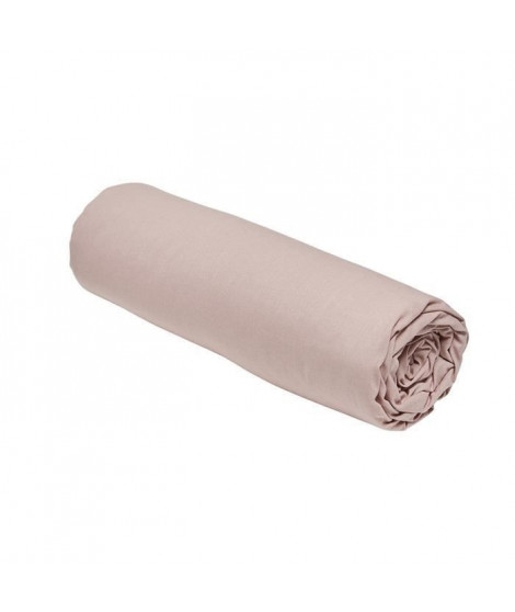 Drap housse TODAY Essential - 90 x 190 cm - 1 personne - 100% Coton uni - Rose des sables