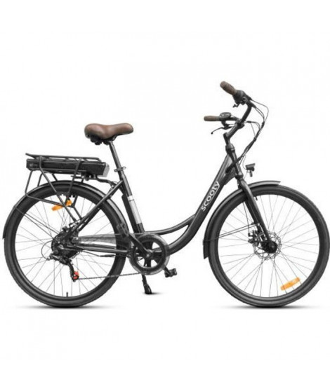 Vélo Électrique - SCOOTY - Scooty City 26 Plus - 26'' Gris 6 vitesses Batterie 10 Ah - Autonomie 40 km