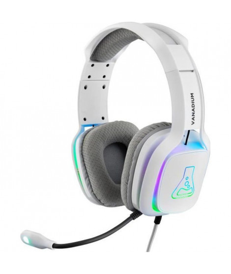 THE G-LAB KORP VANADIUM Casque Gaming RGB BLANC  - Compatible PS, PS4, Switch, XboxOne - Blanc