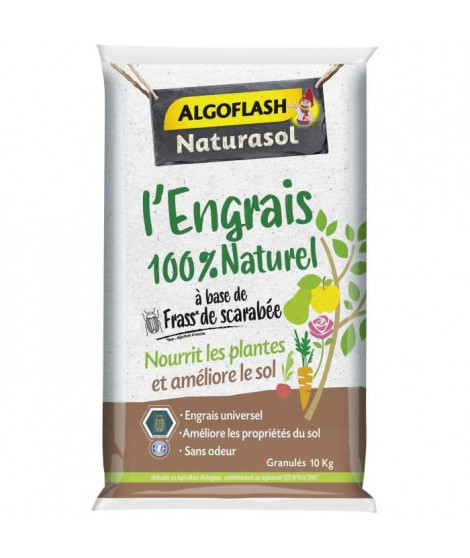 Engrais 100% Naturel Complet a base de Fass de Scarabée - ALGOFLASH NATURASOL - 10 kg