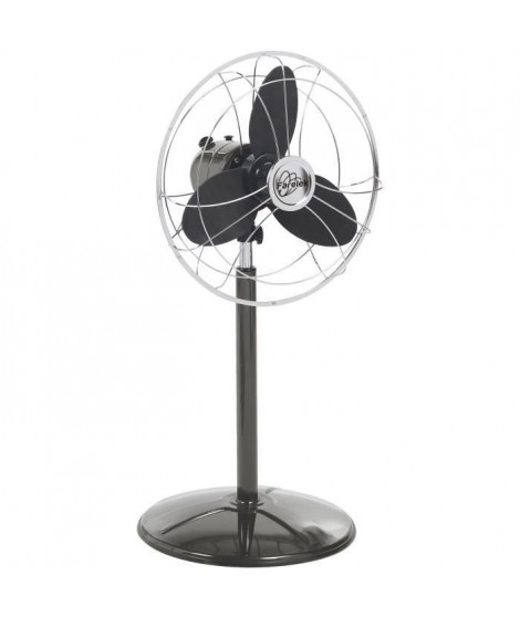 SAGUARO- Ventilateur sur pied Ø40cm 40W rétro indus anthracite et chrome