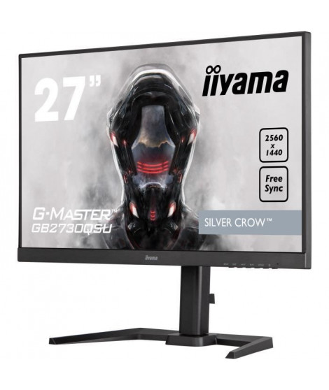 Ecran PC Gamer - IIYAMA G-Master Silver Crow GB2730QSU-B5 - 27 WQHD - Dalle TN - 1ms - 75Hz - HDMI / DVI / DP / USB - FreeSync