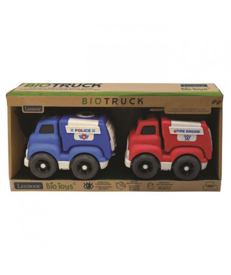 Pack police camion pompieren fibres de blé, recyclable et biodégradable