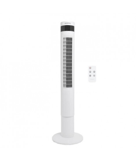 Ventilateur colonne OCEANIC - 50W - Hauteur 110 cm - Oscillation automatique - Télécommande - Minuterie - Blanc