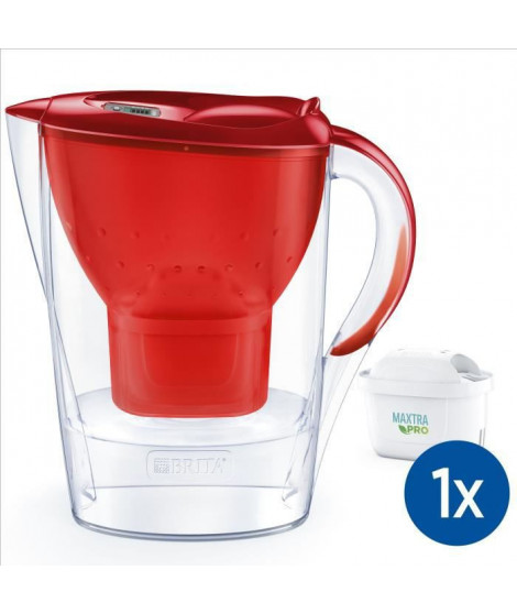 BRITA Carafe filtrante Marella rouge (2,4L) inclus 1 cartouche filtrante MAXTRA PRO All-In-1