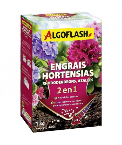 Engrais Hortensias, Rhododendrons et Azalées - ALGOFLASH NATURASOL - Spécial pH - 1 kg