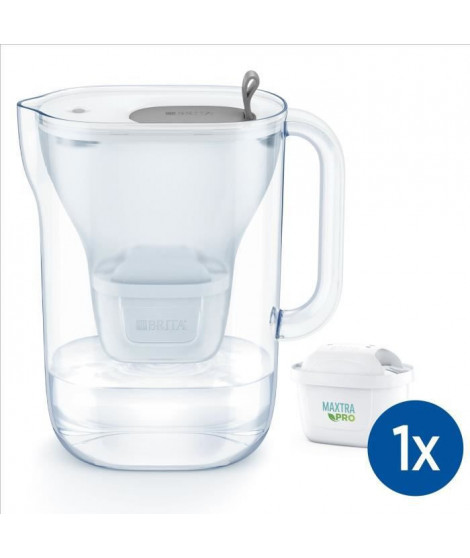 BRITA Carafe filtrante Style grise (2,4L) inclus 1 cartouche MAXTRA PRO All-In-1