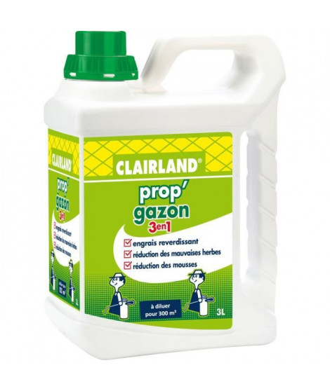 Engrais Gazon liquide - CLAIRLAND - PROP'GAZON - 3 en 1 - Concentré - 3 L