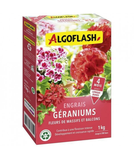 Engrais Géraniums, Fleurs de Massifs et Balcons - ALGOFLASH NATURASOL - 1 kg