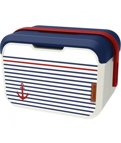 Lunch Cub - EDA - Mariniere 5L - Glaciere Isotherme Boite a Repas - Décor Marin - 32,6 x 19,9 x 18,9 cm