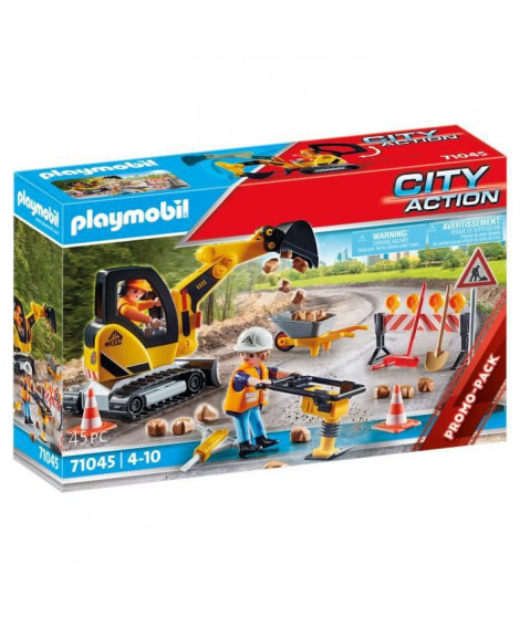 PLAYMOBIL - 71045 - City Action La Construction - Ouvriers de voirie - Promo Pack Ouvrier