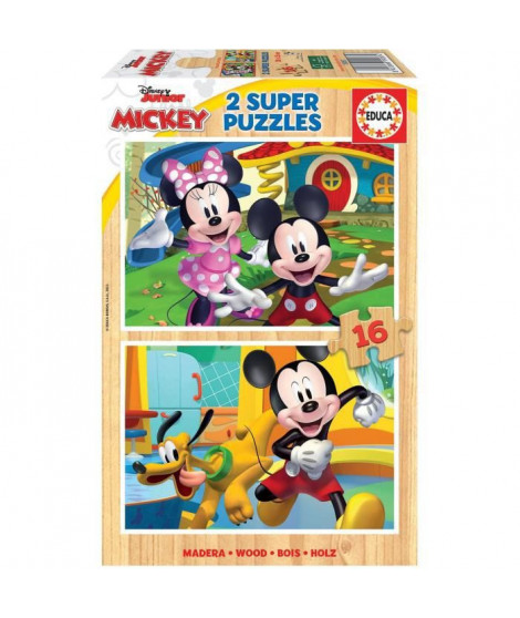 MICKEY & MINNIE - 2 puzzles en bois