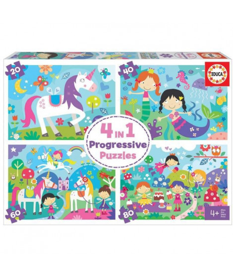 MULTI 4 EN 1 JUNIOR - AMIS FANTASTIQUES - 4 puzzles progressifs