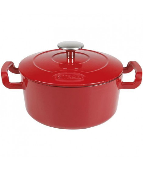 Cocotte tous feux dont induction - SITRAM - Fonte d'acier emmaillée - 2.5 L