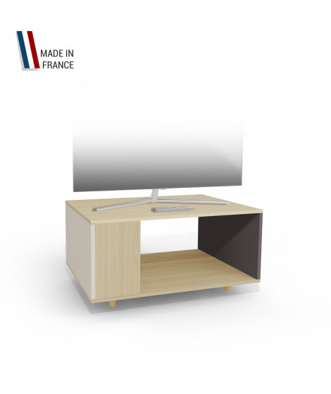 Meuble TV NEXIUM Chêne Clair - Porcelaine - Graphite