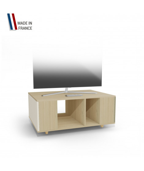 Meuble TV GRAND NEXIUM Chêne Clair - Porcelaine - Olive