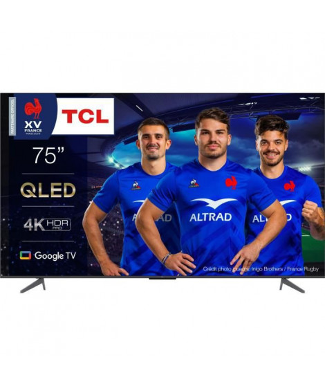 TCL LED 75QLED770 - 189 cm (75) - 4K QLED Dolby vision Dolby Atmos - Google TV HDMI 2.1 - pied ajustable