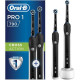 Brosse a dents électrique rechargeable ORAL-B Pro 1 790 Duopack - 2 Manches capteur de pression et 2 brossettes - Noir
