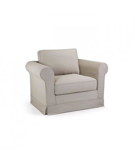 ROY Fauteuil Tissu Beige - L 92 x P 84 x H 81 cm