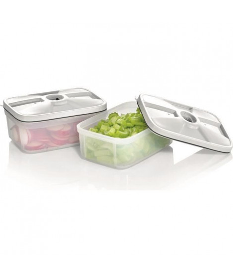 SEVERIN ZB3620 Lot 2 boites de conservation sans BPA avec valve de mise sous vide - Capacite 0,75 L - Preserve les saveurs