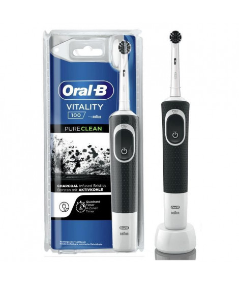 Oral-B Vitality - 100 Pure Clean - Brosse a Dents Électrique - Blanche et noire