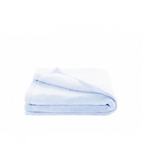 DOMIVA Couverture Microdoux - Microfibre 100% Polyester - Uni - Bleu clair - 100 x 150 cm