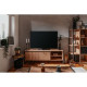 Meuble TV industriel DENVER- Décor chene artisan et anthracite - 2 Portes - L 160 x P 40 x H 55 cm