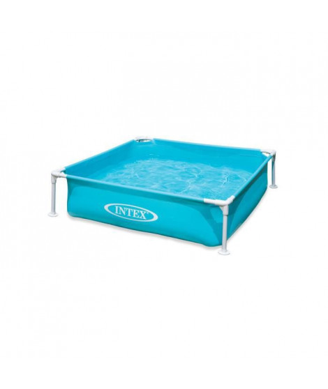 INTEX Piscinette métal acidulée - Carrée - Turquoise