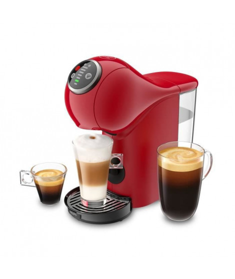 Machine a café Espresso BooFonction XL Boissons chaudes et froides - KRUPS Genio S Plus YY4444FD - Rouge - Témoin Détartrage