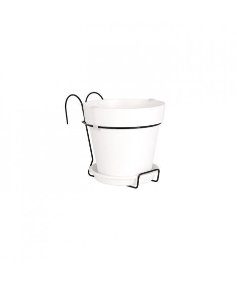 ARTEVASI Pot de fleurs Capri pour balcon - 4 L - 20 x 20 x 18,9 cm - Blanc