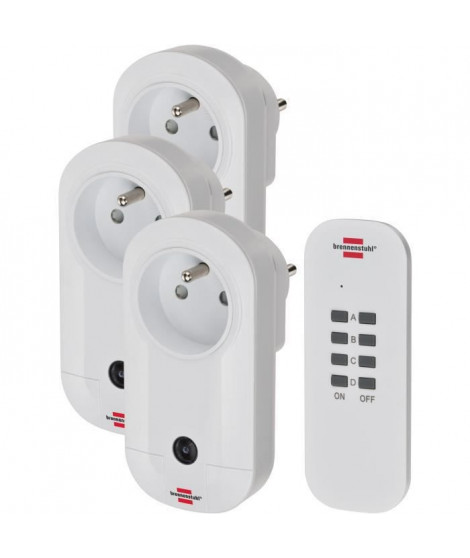 Brennenstuhl Set de prises télécommandées Confort-Line, 3 prises pour l'intérieur