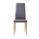 LAUREATE Lot de 6 chaises de salle a manger en métal effet bois - Tissu gris chiné - Contemporain - L 44 x P 43 cm