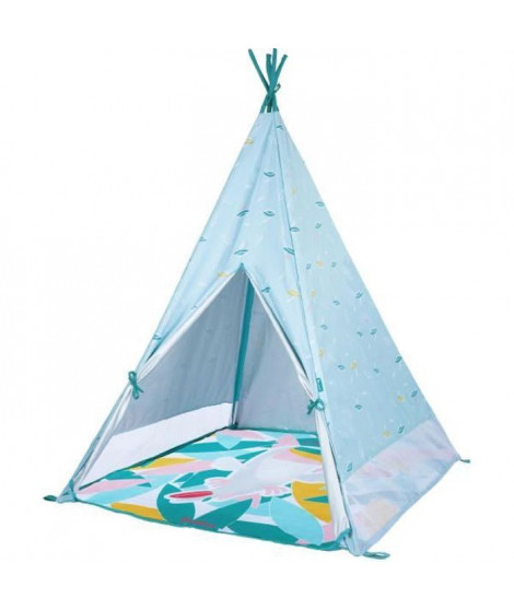 Badabulle Tipi Jungle pour Enfant Anti-UV FPS 50+ Matelas Waterproof Evolutif 100x100x120cm