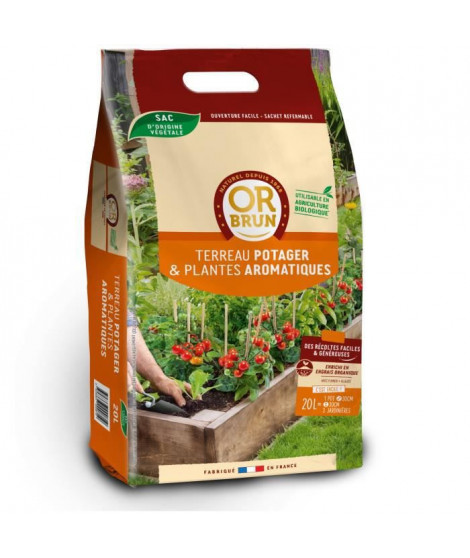 OR BRUN Terreau potager et plantes aromatiques 20l