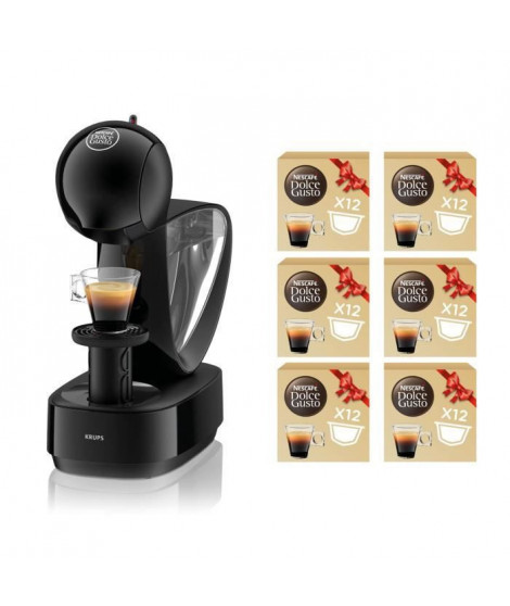 KRUPS Nescafé Dolce Gusto Infinissima YY5056FD Noir + 6 boites de café bio, Offre antigaspillage